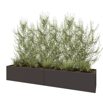 Fioriera XXL in acciaio - Rettangolo - 240 x 50 x 40 cm - RAL7016 opaco (grigio antracite) - Senza piastra di base