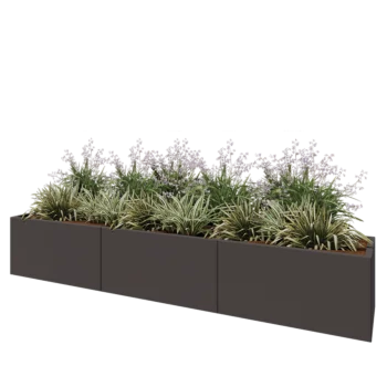 Fioriera XXL in acciaio - Rettangolo - 300 x 50 x 50 cm - Altri colori RAL - Senza piastra di base