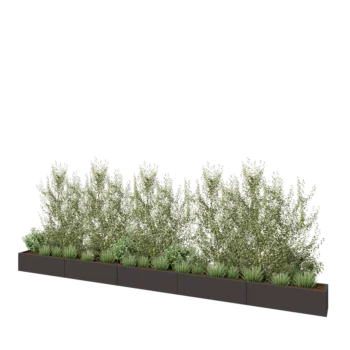 Fioriera XXL in acciaio - Rettangolo - 500 x 30 x 30 cm - RAL7016 opaco (grigio antracite) - Senza piastra di base