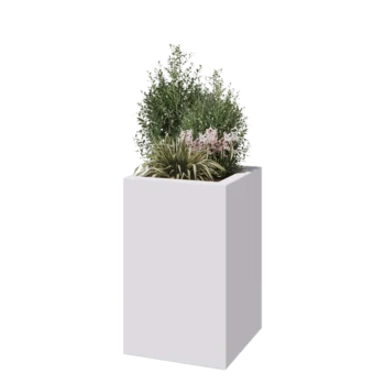 Fioriera in vetroresina - Quadrato - 50 x 50 x 80 cm - RAL9010 opaco (bianco) - Con fondo