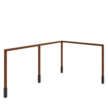 Pergola in acciaio corten - Hoek - 600 x 412 x 242 cm - Con base in cemento