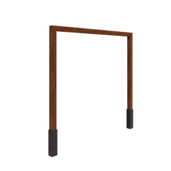 Pergola in acciaio corten - Dirrita - 300 x 230 cm - Con base in cemento