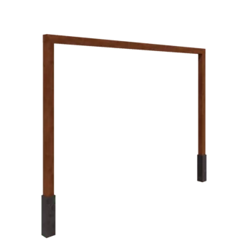 Pergola in acciaio corten - Dirrita - 400 x 230 cm - Con base in cemento