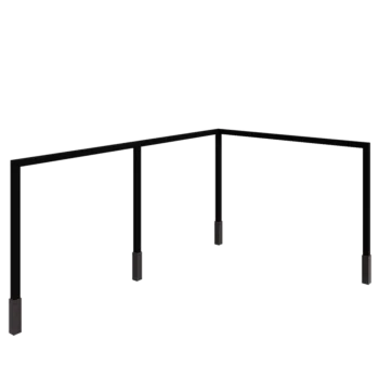 Pergola in acciaio - Hoek - 600 x 412 x 230 cm - RAL9005 opaco (nero) - Con base in cemento