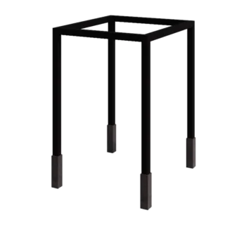 Pergola in acciaio - Quadrato - 224 x 200 x 230 cm - RAL9005 opaco (nero) - Con base in cemento