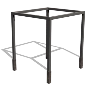 Pergola in acciaio - Quadrato - 274 x 250 x 230 cm - RAL9005 opaco (nero) - Senza base in cemento