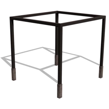 Pergola in acciaio - Quadrato - 324 x 300 x 230 cm - RAL9005 opaco (nero) - Con base in cemento