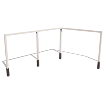 Pergola in acciaio - Hoek - 600 x 412 x 230 cm - RAL9010 opaco (bianco) - Con base in cemento