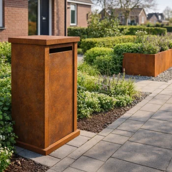 Cassetta postale in acciaio corten - Arizona M - 60 x 40 x 100 cm