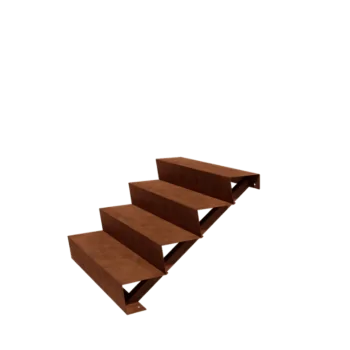 Scala da giardino in acciaio corten - 4-gradinie - 96 x 100 x 68 cm