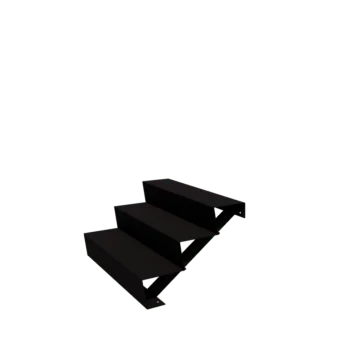 Scala da giardino in acciaio - 3-gradinie - 72 x 100 x 51 cm - RAL9005 opaco (nero)