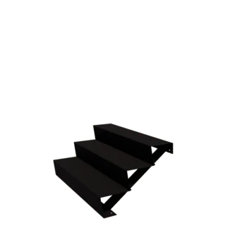 Scala da giardino in acciaio - 3-gradinie - 72 x 120 x 51 cm - RAL9005 opaco (nero)