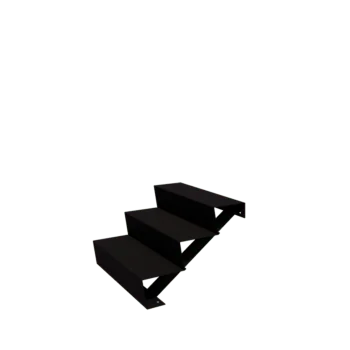 Scala da giardino in acciaio - 3-gradinie - 72 x 80 x 51 cm - RAL9005 opaco (nero)