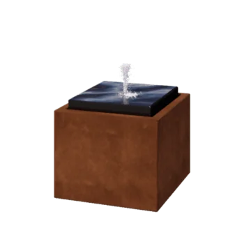 Fontana in acciaio corten - Orin - 50 x 50 x 40 cm - Con Illuminazione LED