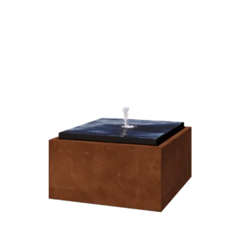 Fontana in acciaio corten - Orin - 80 x 80 x 40 cm - Con Illuminazione LED
