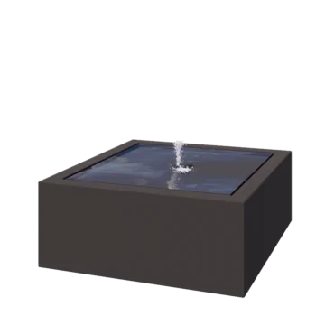 Fontana in alluminio - Lyra - 100 x 100 x 40 cm - Altri colori RAL - Con Illuminazione LED