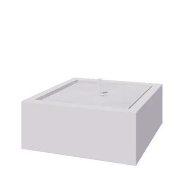 Fontana in alluminio - Lyra - 120 x 120 x 40 cm - RAL9010 opaco (bianco) - Con Illuminazione LED