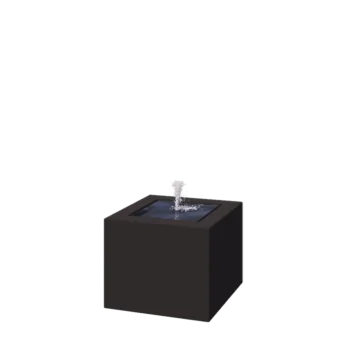 Fontana in alluminio - Lyra - 50 x 50 x 40 cm - RAL9005 opaco (nero) - Con Illuminazione LED