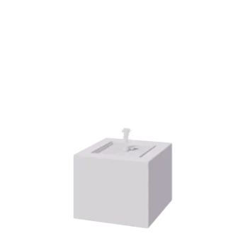 Fontana in alluminio - Lyra - 50 x 50 x 40 cm - RAL9010 opaco (bianco) - Con Illuminazione LED