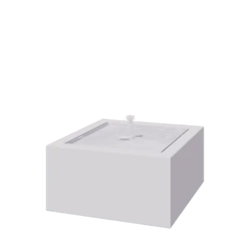 Fontana in alluminio - Lyra - 80 x 80 x 40 cm - RAL9010 opaco (bianco) - Con Illuminazione LED